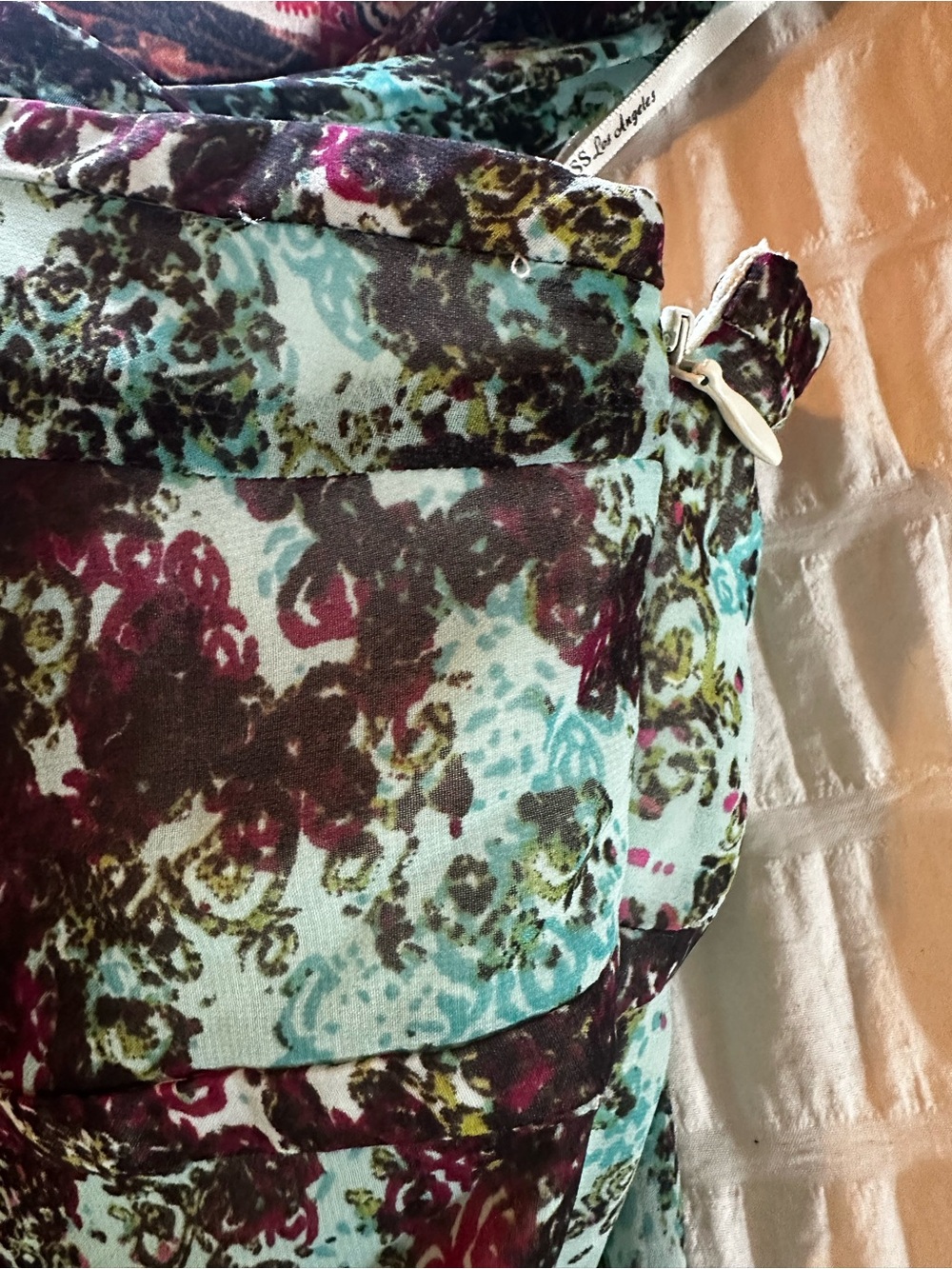 Guess Floral Maxi Dress in Teal, Purple, Black, White nwot formal ombré - Picture 8 of 10